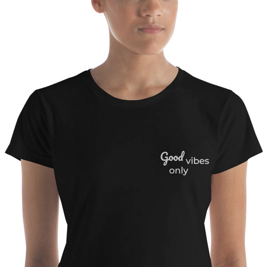 tsgabrielle™ • tsgabrielle™ • Trans / Women's Short Sleeve T-Shirt - Good Vibes • Apparel & Accessories • Trans / Women's Short Sleeve T-Shirt - Good Vibes • 9457721_4902 • Product mockup