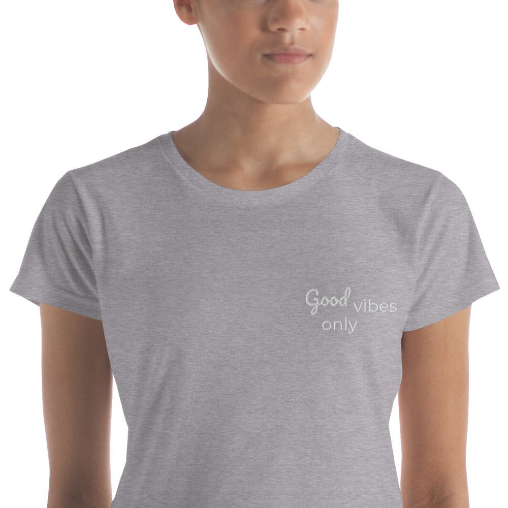 tsgabrielle™ • tsgabrielle™ • Trans / Women's Short Sleeve T-Shirt - Good Vibes • Apparel & Accessories • Trans / Women's Short Sleeve T-Shirt - Good Vibes • 9457721_4917 • Product mockup