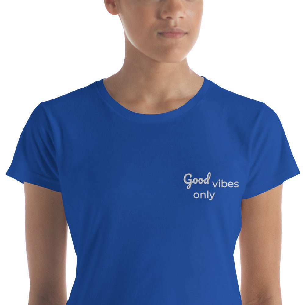 tsgabrielle™ • tsgabrielle™ • Trans / Women's Short Sleeve T-Shirt - Good Vibes • Apparel & Accessories • Trans / Women's Short Sleeve T-Shirt - Good Vibes • 9457721_4947 • Product mockup